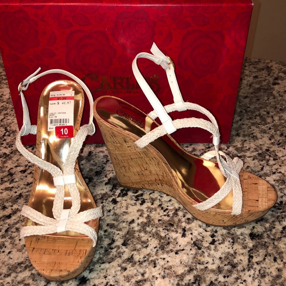 Carlos by Carlos Santana Barry Wedges- White